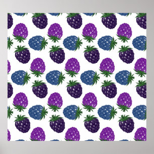 Colourful Berries: Multicolored Seamless Pattern. Poster