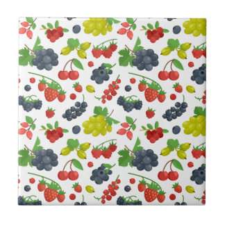 Colourful Berries Pattern Ceramic Tile