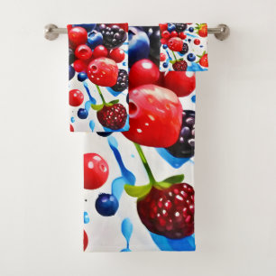 Colourful Berry Fiesta Design Bath Towel Set