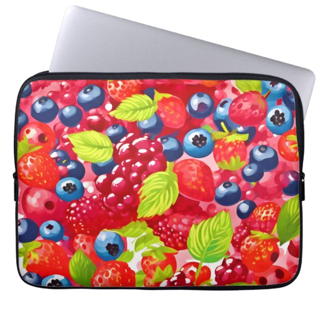 Colourful Berry Pattern Laptop Sleeve (Front)