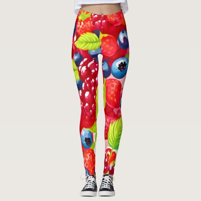 Colourful Berry Pattern Leggings (Front)