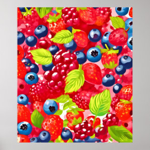 Colourful Berry Pattern Poster