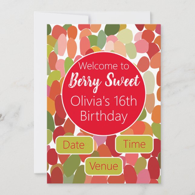 Colourful Berry Sweet Birthday Invitation (Front)