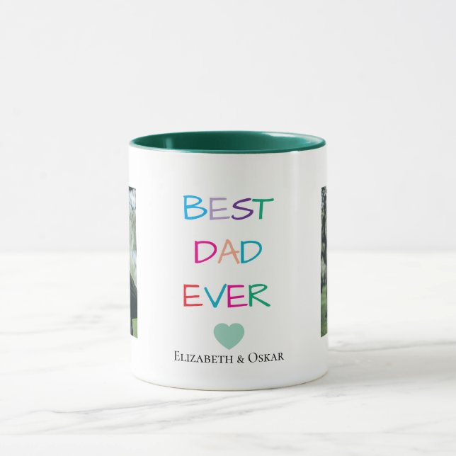 Colourful "Best Dad Ever"  – Fun & Heartfelt Gift  Mug (Center)