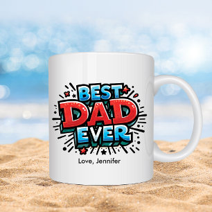 Colourful Best Dad Father's Day Personalised    Coffee Mug