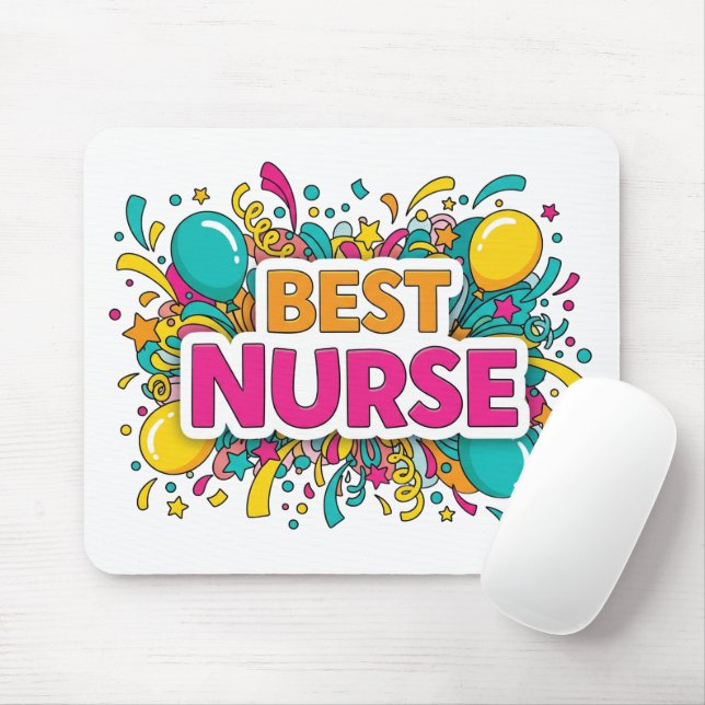 Colourful Best Nurse Desk Mat Mouse Pad (With Mouse)