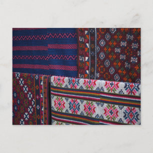 Colourful Bhutan Textiles Postcard