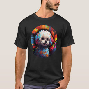 Colourful Bichon Frise Dog Dad Mom Graffity 1 T-Shirt