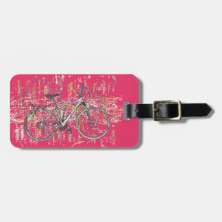 Colourful bicycle drawing luggage tag
