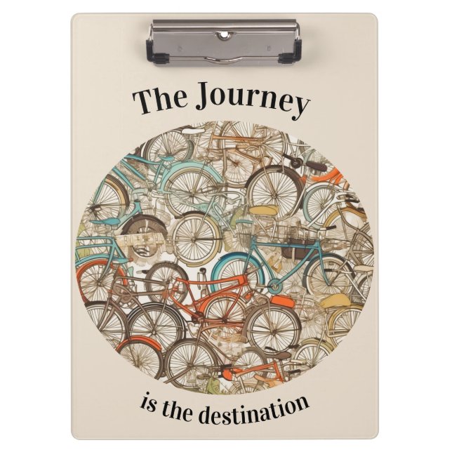 Colourful Bicycle Pattern customisable Clipboard (Front)