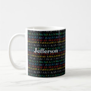 Colourful Bicycle Pattern on Black Coffee Mug