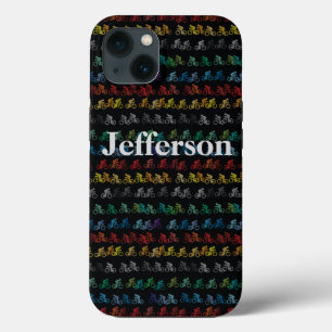Colourful Bicycle Pattern on Black iPhone 13 Case