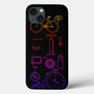 Colourful Bicycle Print Cycling Essentials Design iPhone 13 Case