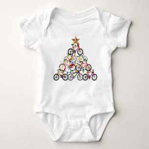 Colourful Bicycles Christmas Tree Ornament Gifts Baby Bodysuit