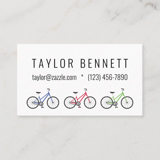 Colourful Bicycles Custom Business Calling Cards (Front)