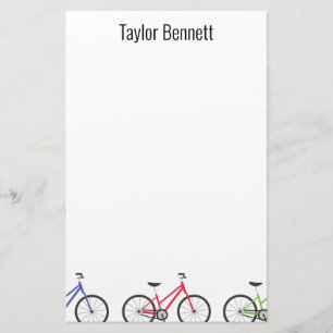 Colourful Bicycles Custom Personalised Stationery