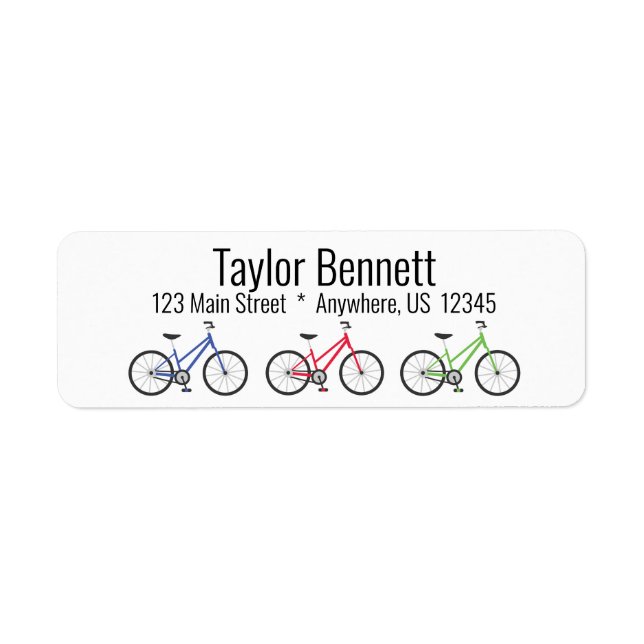 Colourful Bicycles Custom Return Address Labels (Front)