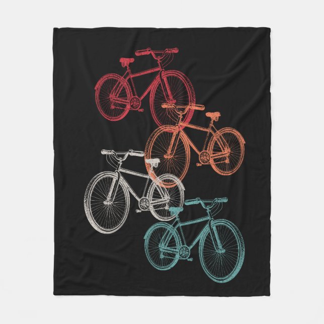 Colourful bicycles fleece blanket (Front)