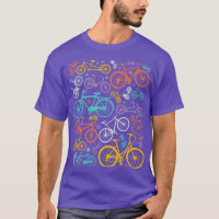 Colourful Bicycles Illustration Bike Lover Cycling