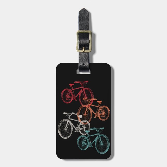Colourful bicycles luggage tag (Front Vertical)