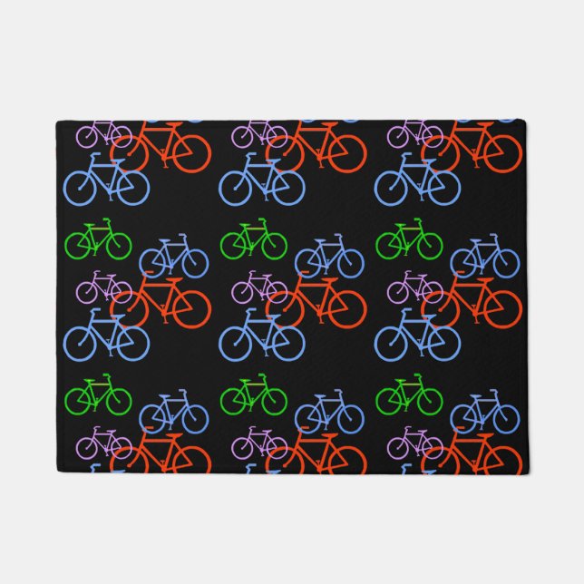 Colourful Bicycles Pattern Doormat (Front)