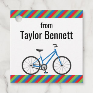 Colourful Bicycles Personalised Favour or Gift Tag