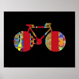 colourful bicycling wall/decor poster