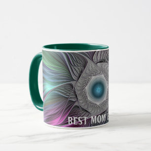 Colourful Big Flower Abstract Fractal Best Mum Mug