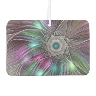 Colourful Big Flower Abstract Trippy Fractal Art Car Air Freshener