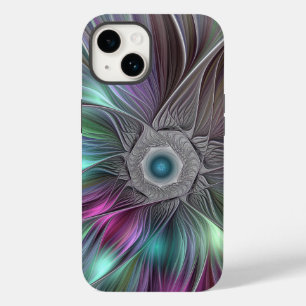 Colourful Big Flower Abstract Trippy Fractal Art Case-Mate iPhone 14 Case