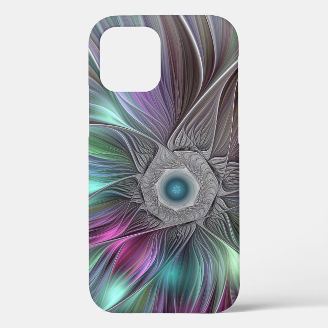 Colourful Big Flower Abstract Trippy Fractal Art Case-Mate iPhone Case (Back)