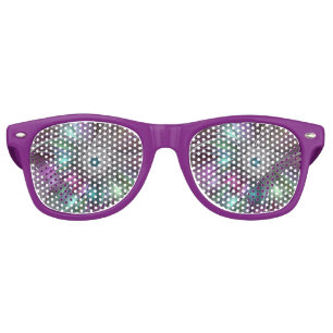 Colourful Big Flower Abstract Trippy Fractal Art Retro Sunglasses