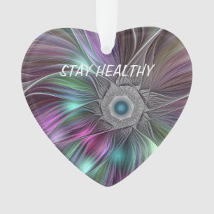 Colourful Big Flower Abstract Trippy Fractal Text Ornament