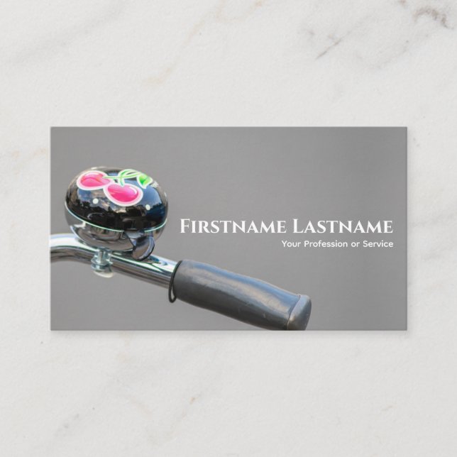 Colourful bike bell for Bicycle Repair Shops Business Card (Front)