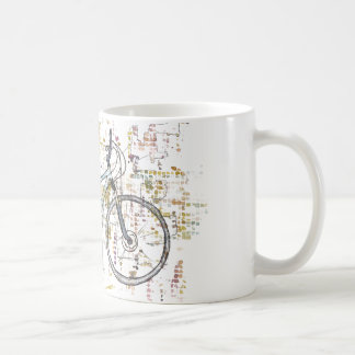 Colourful bike drawing coffee mug