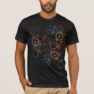 Colourful Bikes on Black T-Shirt