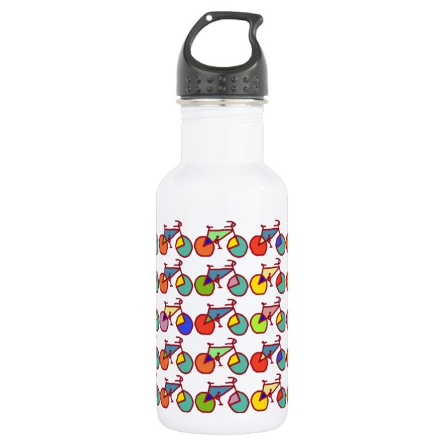 Colourful Bikes pattern 532 Ml Water Bottle (Front)