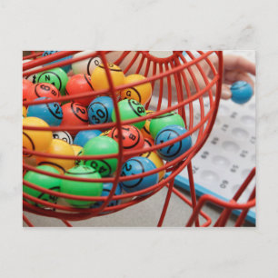 Colourful Bingo Balls in Spinner Postcard