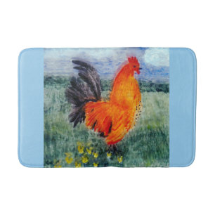 Colourful Bird Art Chicken Rooster Bath Mat