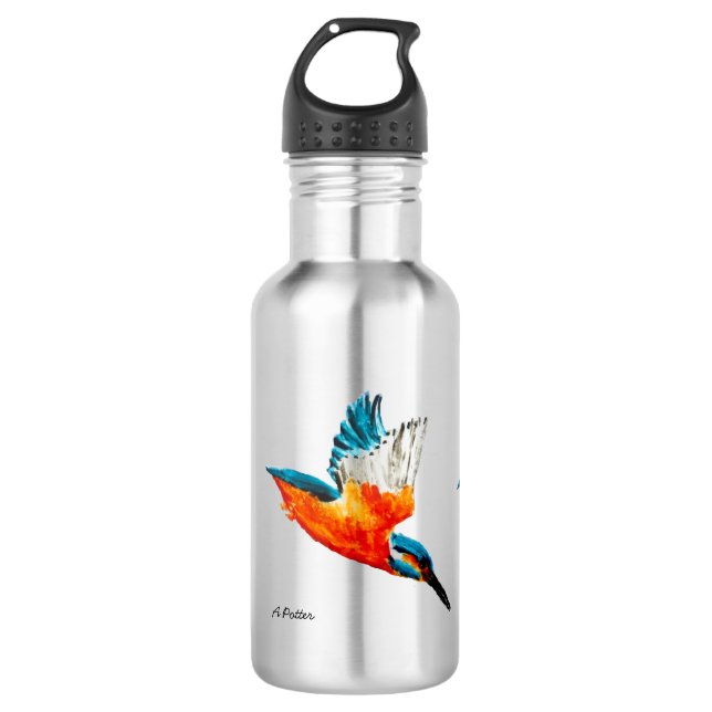 Colourful Bird Art Kingfisher 532 Ml Water Bottle (Front)