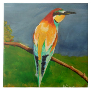 Colourful Bird Ceramic Tile