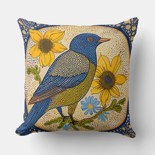 Colourful bird  cushion (Front)