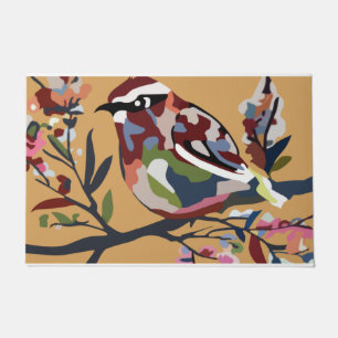 Colourful Bird Design Doormat, Bird Art Mat