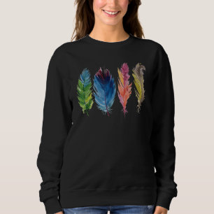 Colourful bird feathers sweatshirt