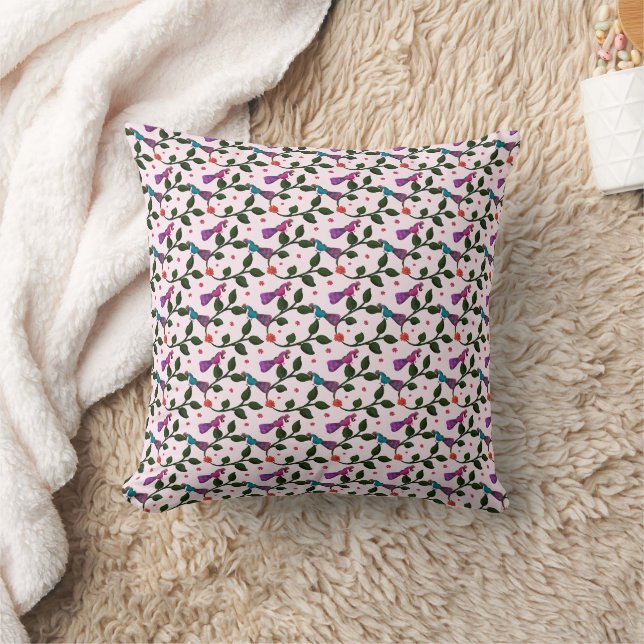 Colourful Bird Floral Seamless Pattern  Tapestry Cushion (Blanket)