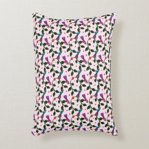 Colourful Bird Floral Seamless Pattern Tapestry Decorative Cushion