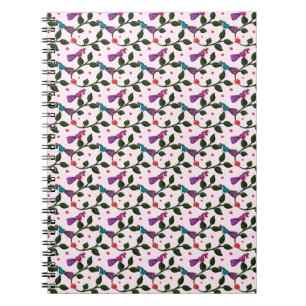 Colourful Bird Floral Seamless Pattern Tapestry Notebook