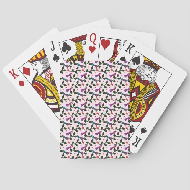 Colourful Bird Floral Seamless Pattern  Tapestry Playing Cards (Back)