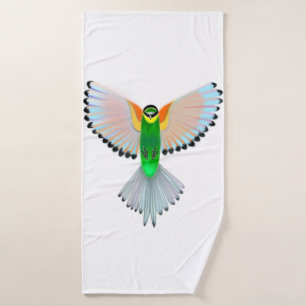 Colourful Bird Flying Bath Towel