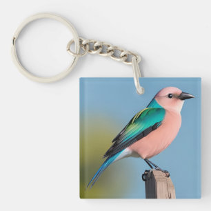 🐦 Colourful Bird Illustration For Nature Style 🐦 Key Ring